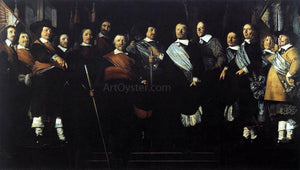  Caesar Van Everdingen Officers and Standard-Bearers of the Old Civic Guard - Canvas Art Print