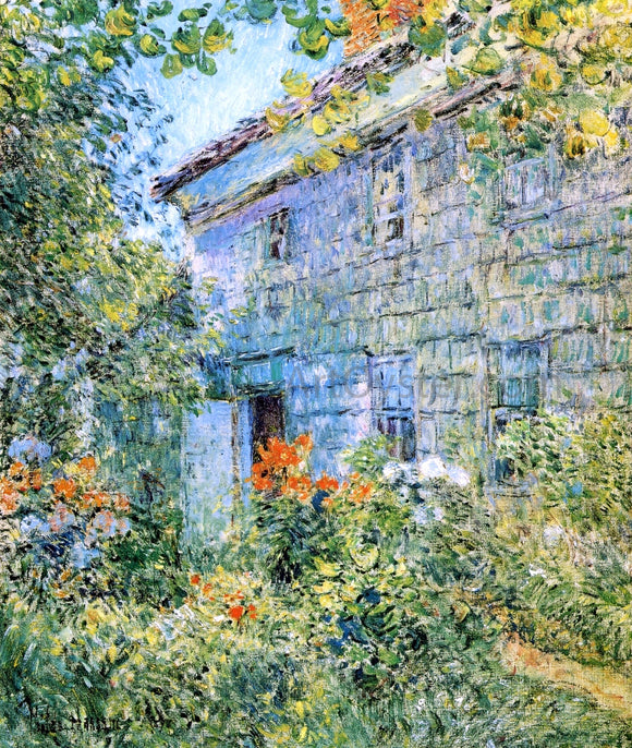  Frederick Childe Hassam An Old House and Garden, East Hampton - Canvas Art Print