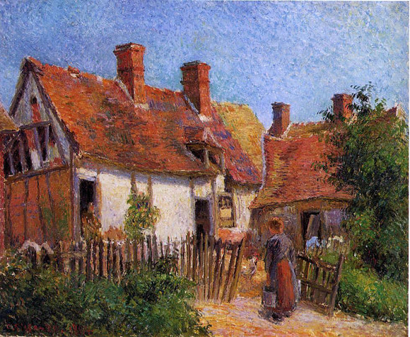  Camille Pissarro Old Houses at Eragny - Canvas Art Print