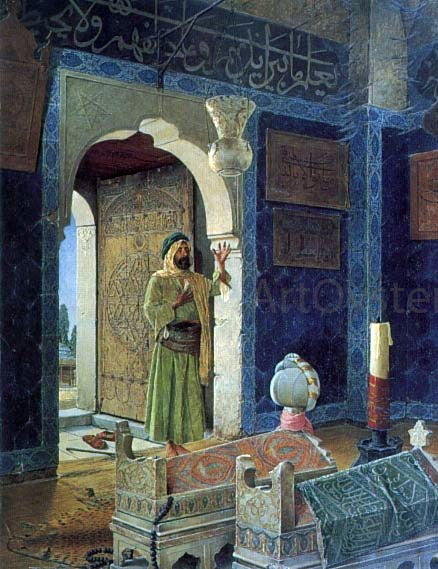  Osman Hamdy-Bey Old Man before Children's Tombs - Canvas Art Print