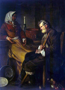  Jean-Baptiste-Marie Pierre Old Man in the Kitchen - Canvas Art Print
