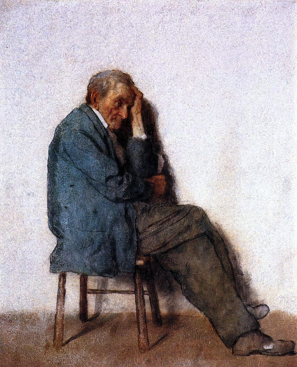  Eastman Johnson Old Man, Seated - Canvas Art Print