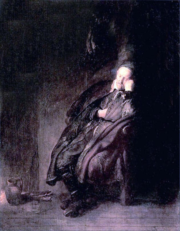  Rembrandt Van Rijn Old man Sleeping - Canvas Art Print