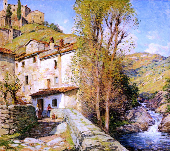  Willard Leroy Metcalf Old Mill, Pelago, Italy - Canvas Art Print