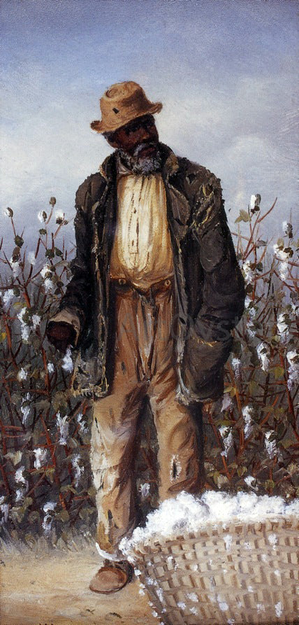  William Aiken Walker Old Negro Man with Basket of Cotton - Canvas Art Print