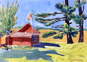  George Luks Old Schoolhouse, Ryders - Canvas Art Print