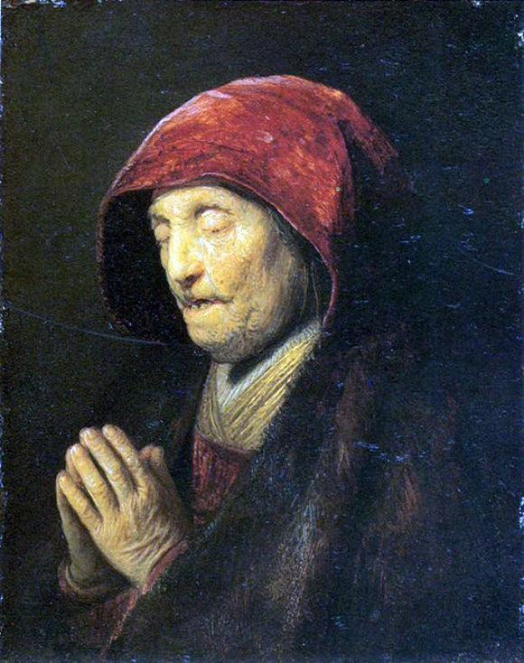  Rembrandt Van Rijn Old Woman in Prayer - Canvas Art Print