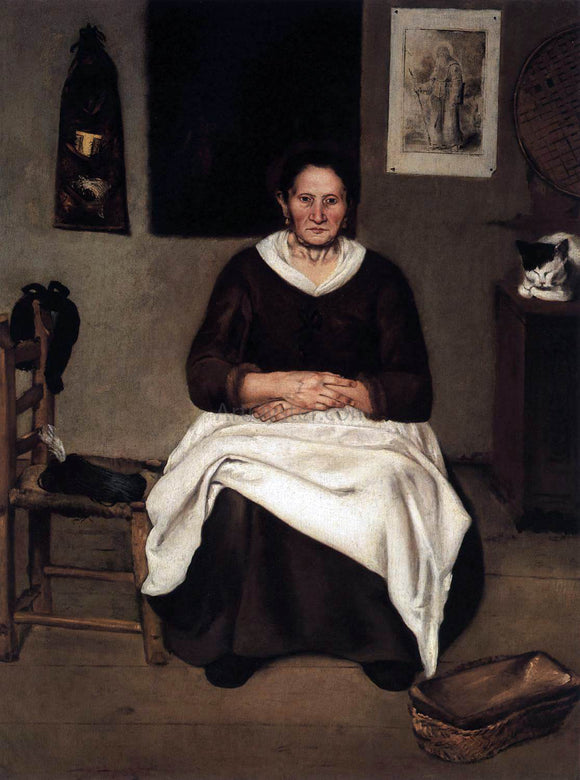  Antonio Puga Old Woman Seated - Canvas Art Print