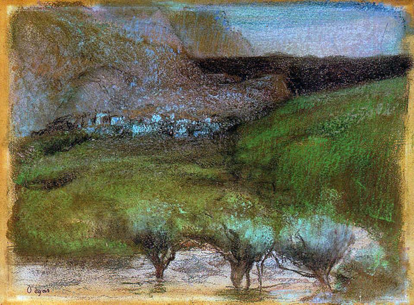  Edgar Degas Olive Trees Against a Mountainous Background - Canvas Art Print