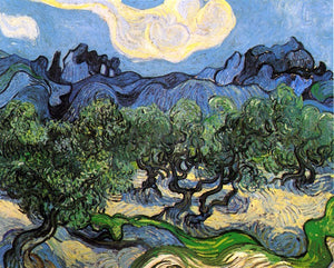  Vincent Van Gogh Olive Trees with the Alpilles in the Background - Canvas Art Print