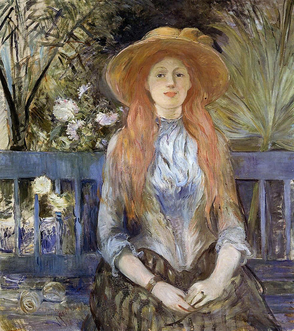  Berthe Morisot On a Bench - Canvas Art Print