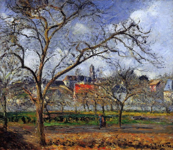  Camille Pissarro On Orchard in Pontoise in Winter - Canvas Art Print