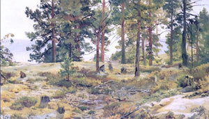  Ivan Ivanovich Shishkin On Sandy Ground - Canvas Art Print