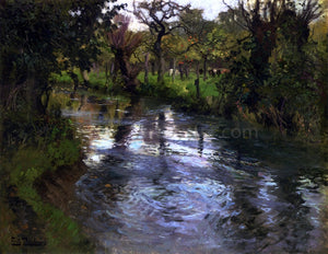  Fritz Thaulow On the Banks - Canvas Art Print