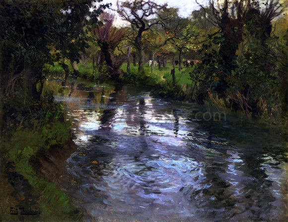  Fritz Thaulow On the Banks - Canvas Art Print