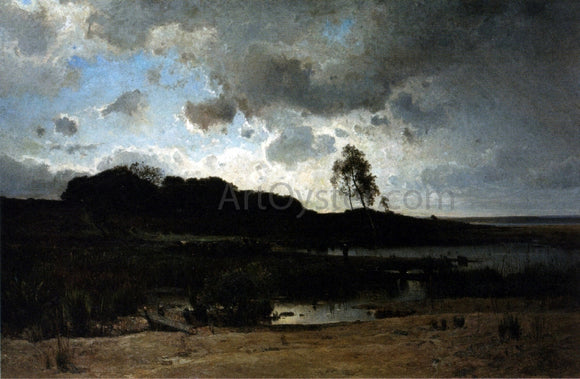  Amedee Baudit On the Banks of a Pond, Lacanau - Canvas Art Print