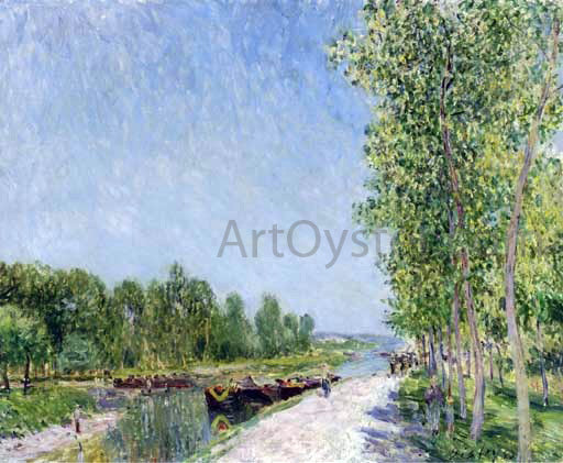  Alfred Sisley On the Banks of the Loing Canal - Canvas Art Print