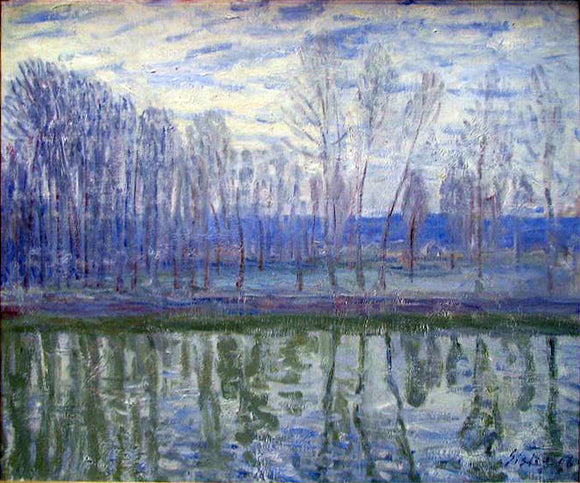  Alfred Sisley On the Banks of the River Loing - Canvas Art Print