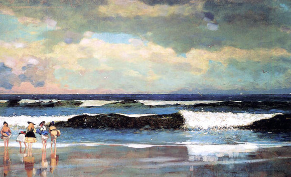  Winslow Homer On the Beach (also known as On the Beach, Long Branch, New Jersey) - Canvas Art Print