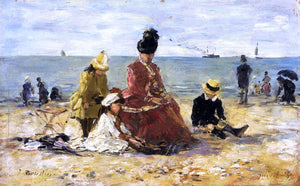  Eugene-Louis Boudin On the Beach - Canvas Art Print