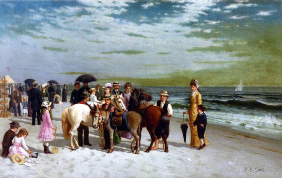  Samuel S Carr On the Beach at Coney Island - Canvas Art Print