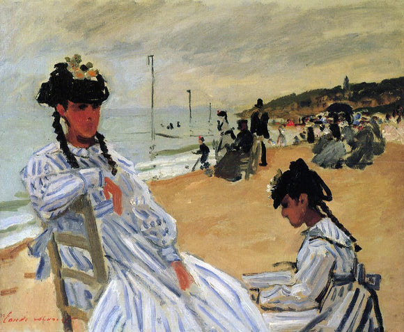  Claude Oscar Monet On the Beach at Trouville - Canvas Art Print