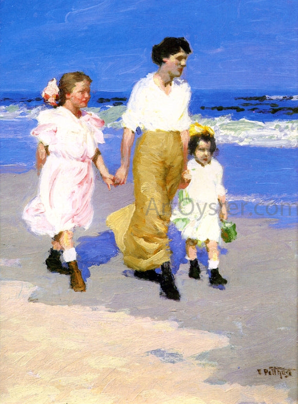  Edward Potthast On the Beach - Canvas Art Print