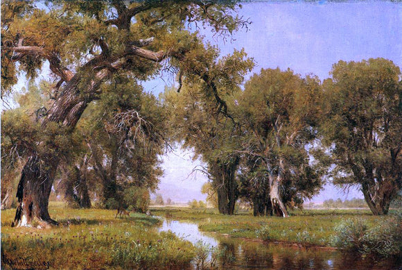  Thomas Worthington Whittredge On The Cache la Poudre River, Colorado - Canvas Art Print