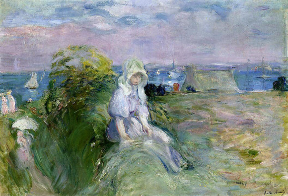  Berthe Morisot On the Cliff at Portrieux - Canvas Art Print