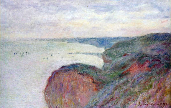 Claude Oscar Monet On the Cliff near Dieppe, Overcast Skies - Canvas Art Print