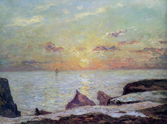  Maxime Maufra On the Cliffs of Belle Isle on Mer, Sunset - Canvas Art Print