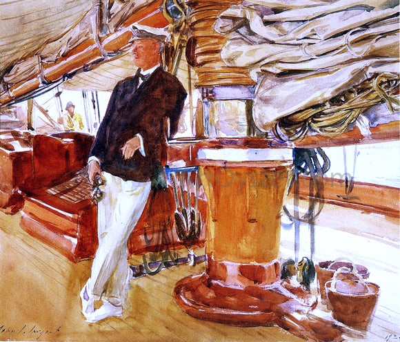  John Singer Sargent On the Deck of the Yacht Constellation - Canvas Art Print