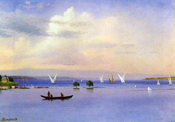  Albert Bierstadt On the Lake - Canvas Art Print