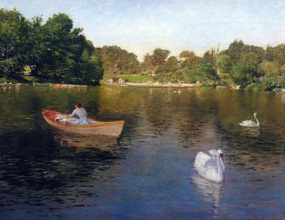  William Merritt Chase On the Lake, Central Park - Canvas Art Print