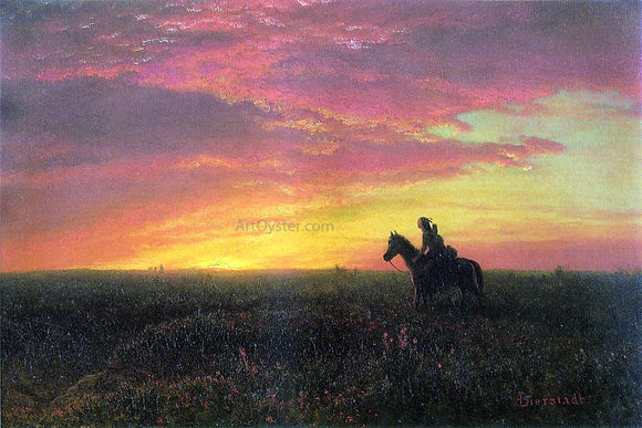  Albert Bierstadt On the Plains, Sunset - Canvas Art Print