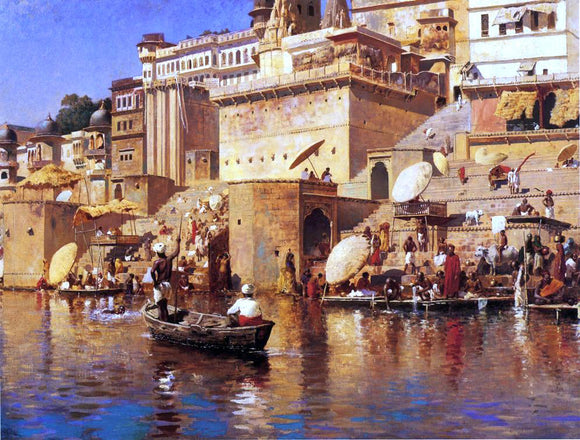  Edwin Lord Weeks On the River Benares - Canvas Art Print