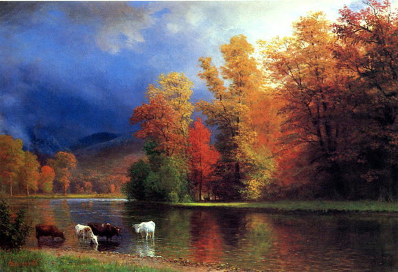  Albert Bierstadt On the Saco - Canvas Art Print