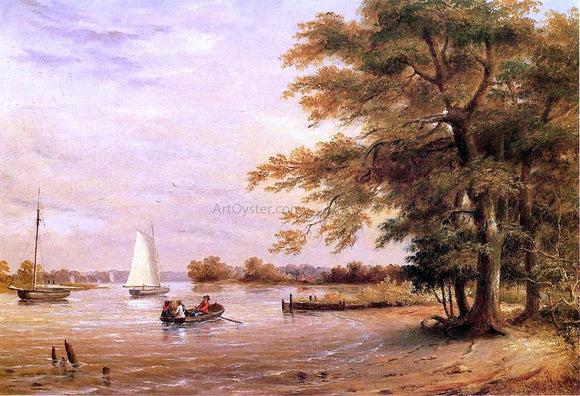  Thomas Birch On the Shrewsbury River, Redbank, New Jersey - Canvas Art Print