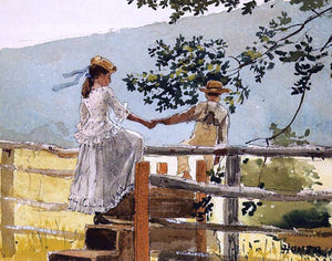  Winslow Homer On the Stile - Canvas Art Print