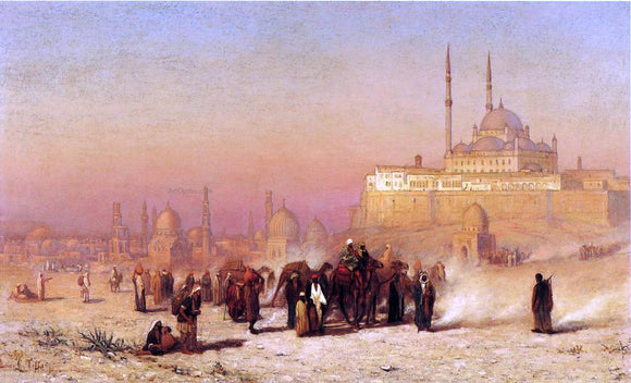  Louis Comfort Tiffany On the Way between Old and New Cairo, Citadel Mosque of Mohammed Ali, and Tombs of the Mamelukes - Canvas Art Print