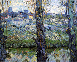  Vincent Van Gogh Orchard in Bloom with Poplars - Canvas Art Print