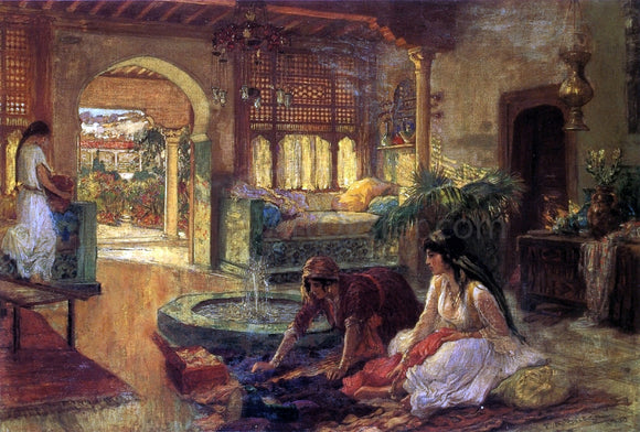  Frederick Arthur Bridgeman Orientalist Interior - Canvas Art Print