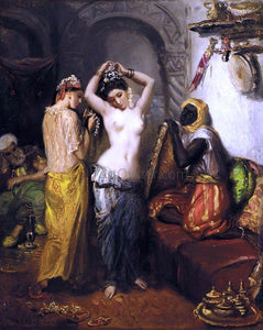  Theodore Chasseriau Orientalist Interior: Nude in a Harem - Canvas Art Print
