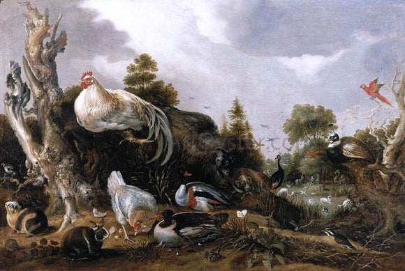  Gillis Claesz D'Hondecoeter Orpheus Charming the Animals - Canvas Art Print