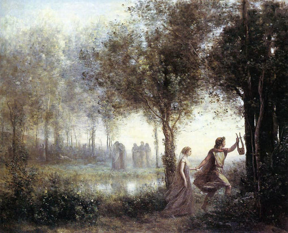  Jean-Baptiste-Camille Corot Orpheus Leading Eurydice from the Underworld - Canvas Art Print