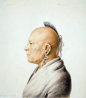  Charles Balthazar Julien Fevret de Saint-Memin Osage Warrior - Canvas Art Print