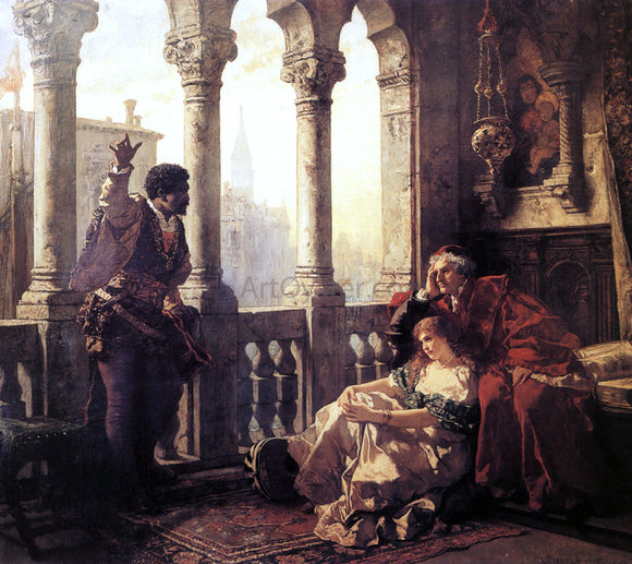  Carl Friedrich Becker Othello Relating His Adventures to Desdemona - Canvas Art Print