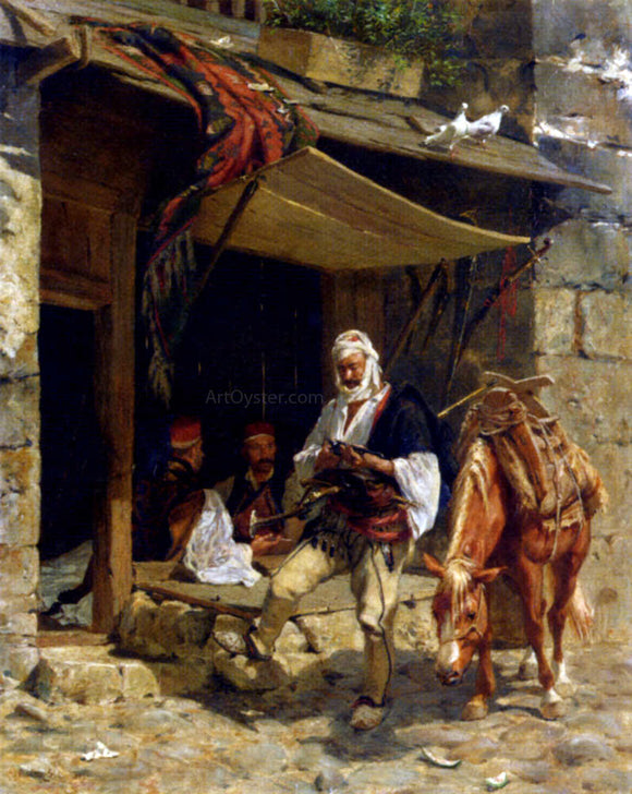  Otto Didrik Ottesen Ottoman Soldiers At Rest - Canvas Art Print