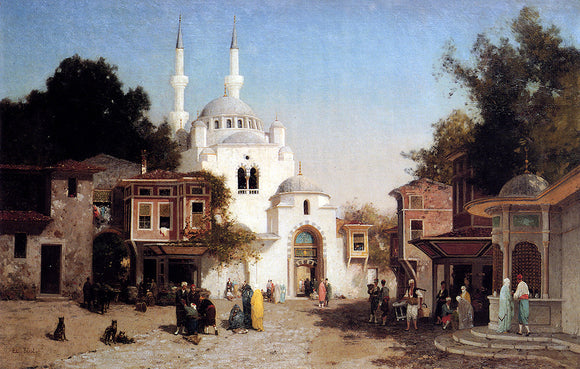  Fabius Germain Brest Outside The Mosque - Canvas Art Print