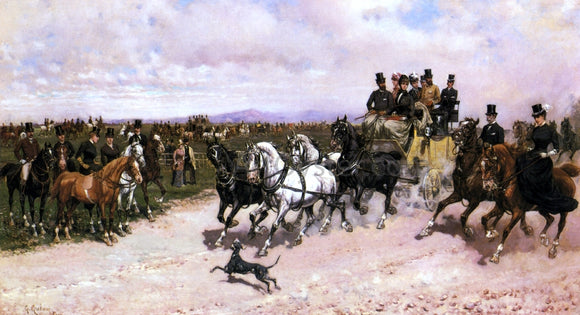  Giuseppe Gabani Overtaking the Stagecoach - Canvas Art Print
